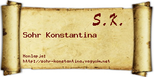 Sohr Konstantina névjegykártya